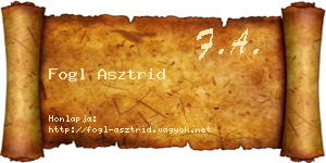 Fogl Asztrid névjegykártya